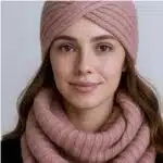 ست هدبند و شال رینگی بافت حوله ای رنگ بژ برند سیکس SIX 138928
