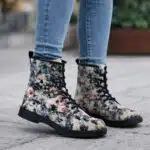 نیم بوت زنانه مخمل برند تحت لیسانس هلند Merkandi Velvet Floral