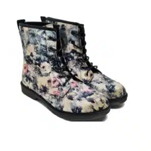 نیم بوت زنانه مخمل برند تحت لیسانس هلند Merkandi Velvet Floral