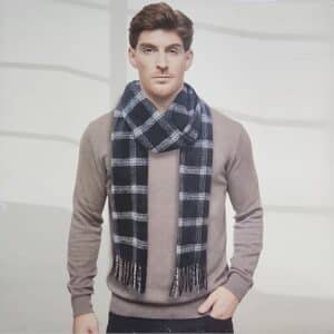 شال مردانه لاکچری چهارخانه کشمیر برند رویال کلاس اتریش 4853270 ROYAL CLASS