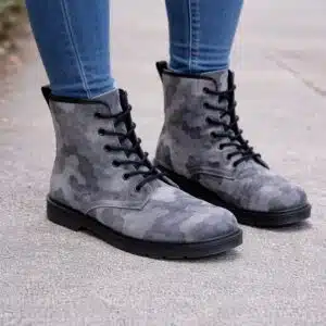 نیم بوت زنانه مخمل شیک برند تحت لیسانس هلند Merkandi Velvet Camouflage