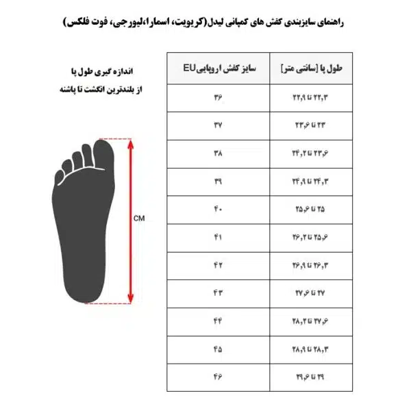 راهنمای سایزبندی