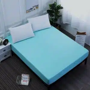 ملحفه کشدار تشک دو نفره نخ پنبه برند دورمیا اصل آلمانی رنگ آبی 463173195 Dormia
