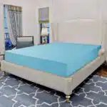 ملحفه کشدار تشک دو نفره بزرگ نخی برند دورمیا اصل آلمانی رنگ آبی 463182227 Dormia