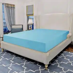 ملحفه کشدار تشک دو نفره بزرگ نخی برند دورمیا اصل آلمانی رنگ آبی 463182227 Dormia