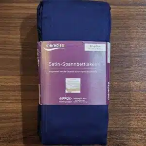 ملحفه کشدار تشک دونفره ساتن پنبه هتلی کینگ سایز برند مرادیسو آلمانی سرمه ای 2-308889 Meradiso