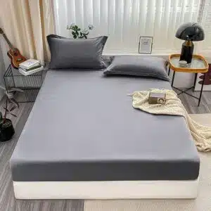 ملحفه کشدار تشک یک نفره فلانل نخ پنبه لطیف برند دورمیا اصل آلمانی طوسی 773265 Dormia