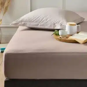ملحفه کشدار تشک یک نفره فلانل نخ پنبه برند دورمیا اصل آلمانی رنگ ایووری 2-773265 Dormia