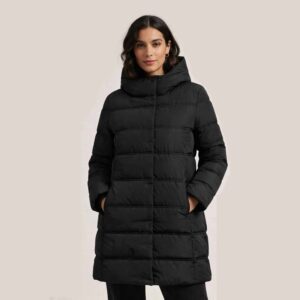 کاپشن لحافی زنانه کلاهدار مشکی گرم و شیک و سبک اسمارا اصل آلمانی 443969 ESMARA