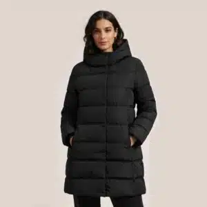کاپشن لحافی زنانه کلاهدار مشکی گرم و شیک و سبک اسمارا اصل آلمانی 443969 ESMARA