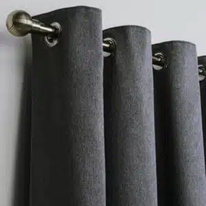 پرده پانچ پذیرایی آماده شیک و مدرن پک 2 عددی برند توکان اصل آلمانی ذغالی مات 279277 TUKAN