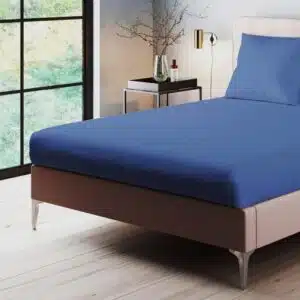 ملحفه کشدار تشک یک نفره 100%نخ پنبه برند مرادیسو اصل آلمانی آبی 3-297771 Meradiso