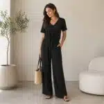 شلوار واید لگ زنانه مدل کرپ پفکی شیک اسمارا آلمان ESMARA 483533