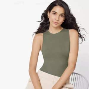 بادی زنانه بدون آستین شیک برند اسمارا آلمانی سبز زیتونی 493244 ESMARA
