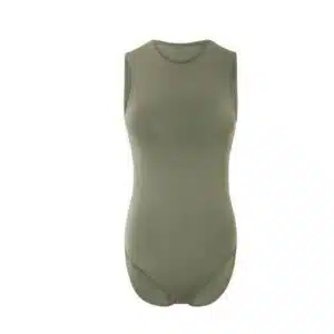 بادی زنانه بدون آستین شیک برند اسمارا آلمانی سبز زیتونی 493244 ESMARA