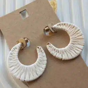 گوشواره زنانه نیم حلقه رافیا سفید بیلاین گروپ تحت لیسانس آلمان 031081 beeline GmbH