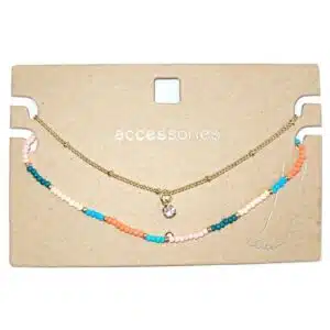 پابند زنانه زنجیرطلایی و مهره ظریف دولاین برند اکسسورایز تحت لیسانس آلمان 954242 Accessories