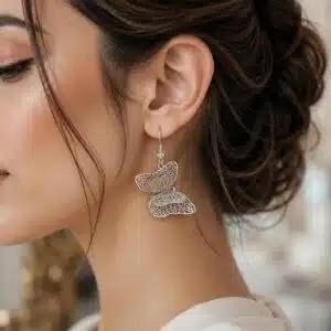 گوشواره زنانه طرح پروانه برجسته برند آی ام تحت لیسانس آلمان 041366 I AM