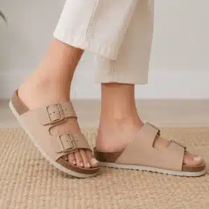صندل زنانه طبی ارگونومیک لژدار اسمارا مدل Natural Walk سگک دار صورتی 406139 Esmara