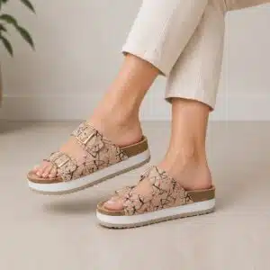 صندل زنانه طبی ارگونومیک لژدار اسمارا مدل Natural Walk سگک دار 381570 Esmara