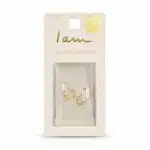 گوشواره نقره آبکاری طلا (gold-plated) حلقه کوچک ظریف برند اصل آی ام تحت لیسانس آلمان 005821 I AM