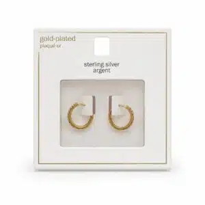 گوشواره نقره حلقه ای گلدپلیتد (gold-plated) اصل برند آی ام تحت لیسانس آلمان 032026 I AM
