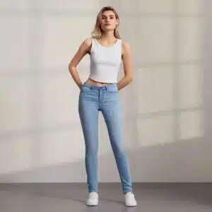 شلوار جین زنانه استرچ سوپر اسکینی فیت اسمارا اصل آلمانی آبی روشن 382142 ESMARA