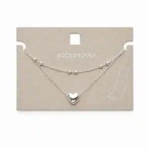 پابند زنانه زنجیر نقره ای و قلب آویز دولاین برند اکسسورایز تحت لیسانس آلمان 245449 Accessories