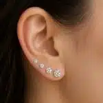 گوشواره نقره نگین زیرکنیا پک 4جفتی برند آی ام تحت لیسانس آلمان 104937 I AM