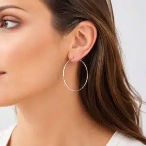 گوشواره نقره حلقه ای بزرگ برند اصل آی ام تحت لیسانس آلمان 055629 I AM