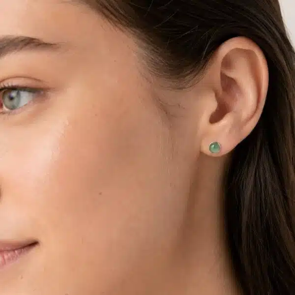 گوشواره نقره و سنگ آونتورین Aventurine اصل برند آی ام تحت لیسانس آلمان 055544 I AM