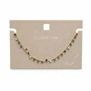 پابند زنانه زنجیرطلایی و آویز ظریف مالتی کالر برند اکسسورایز تحت لیسانس آلمان 245357 Accessories