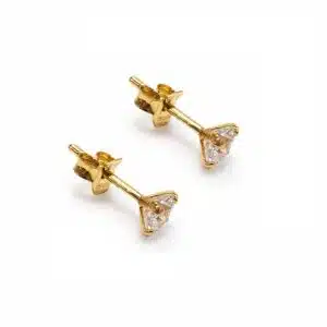 گوشواره نقره گلدپلیتد (gold-plated) نگین زیرکنیا برند اصل آی ام تحت لیسانس آلمان 065802 I AM