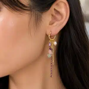گوشواره مالتی کالر آویزدار برند آی ام تحت لیسانس آلمان 038922 I AM