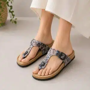 صندل زنانه طبی لژدار لاانگشتی اسمارا مدل Natural Walk چندرنگ براق 357255 Esmara