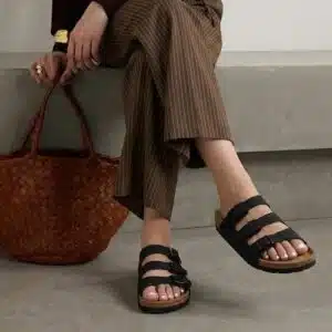 صندل زنانه طبی لژدار اسمارا مدل Natural Walk مشکی سگک دار 406139 Esmara