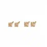 گوشواره نقره آبکاری طلا (gold-plated) نگین زیرکنیا پک 2جفتی برند اصل آی ام تحت لیسانس آلمان 105200 I AM