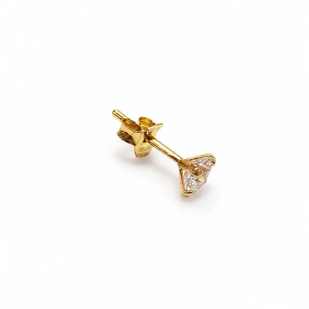 گوشواره نقره آبکاری طلا (gold-plated) نگین زیرکنیا پک 2جفتی برند اصل آی ام تحت لیسانس آلمان 105200 I AM