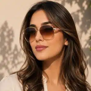 عینک آفتابی خلبانی زنانه دسته طرح دار برند اکسسورایز سفارش آلمان Accessories 324-850