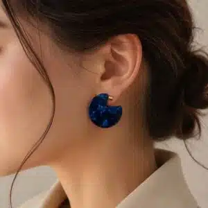 گوشواره زنانه رزینی آبی پروسی برند آی ام تحت لیسانس آلمان 056568 I AM