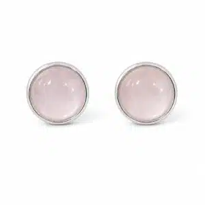 گوشواره نقره و سنگ رز کوارتز Rose Quartz برند اصل آی ام تحت لیسانس آلمان 055520 I AM