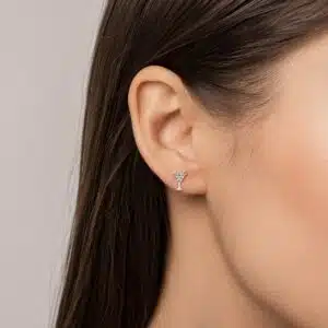 گوشواره نقره نگین زیرکنیا طرح جام برند اصل آی ام تحت لیسانس آلمان 004224 I AM