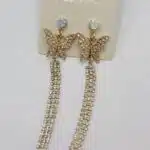 گوشواره زنانه طرح پروانه نگین دار آویزی برند آی ام تحت لیسانس آلمان 039448 I AM