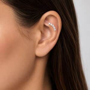 پیرسینگ نقره نگین دار پشت پیچی اصل برند آی ام تحت لیسانس آلمان 031075 I AM