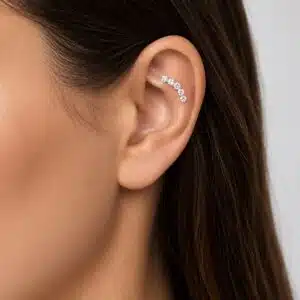 پیرسینگ نقره نگین دار پشت پیچی اصل برند آی ام تحت لیسانس آلمان 031075 I AM