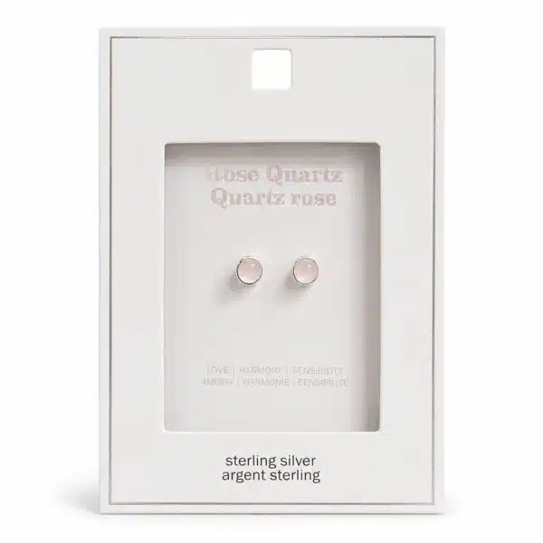 گوشواره نقره و سنگ رز کوارتز Rose Quartz برند اصل آی ام تحت لیسانس آلمان 055520 I AM