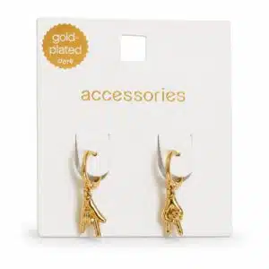 گوشواره آبکاری طلایی رنگ ثابت (Gold Plated) طرح راک اند رول و ویکتوری برند اکسسورایز تحت لیسانس آلمان 503297 Accessories