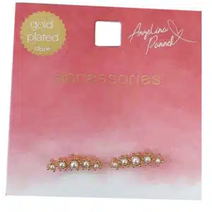 گوشواره مرواریدی آبکاری طلا رنگ ثابت (Gold Plated) برند اکسسورایز تحت لیسانس آلمان 517447 Accessories