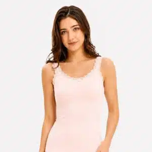 تاپ زنانه ویسکوز یقه گیپوردار برند آپ تو فشن آلمان رنگ گلبهی 3-842708 Up2Fashion