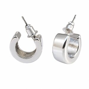 گوشواره نیم حلقه شیک سیلور پلیت آبکاری نقره (Silver Plated) برند اکسسورایز تحت لیسانس آلمان 011693 Accessories